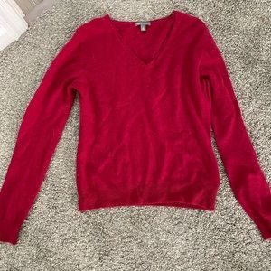 Apt. 9 Red V neck Cashmere Sweater